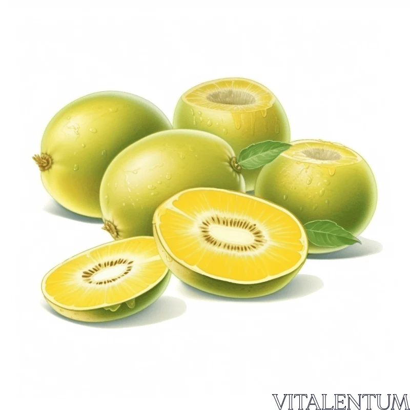 AI ART Colorful Mango Kiwi Fruit Vector Illustration | Detailed and Realistic Artwork
