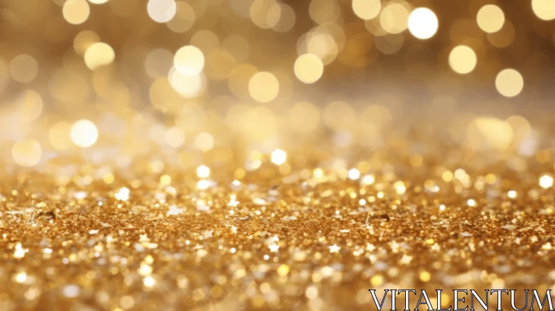 Luxurious Gold Glitter and Bokeh Lights Close-Up AI Image