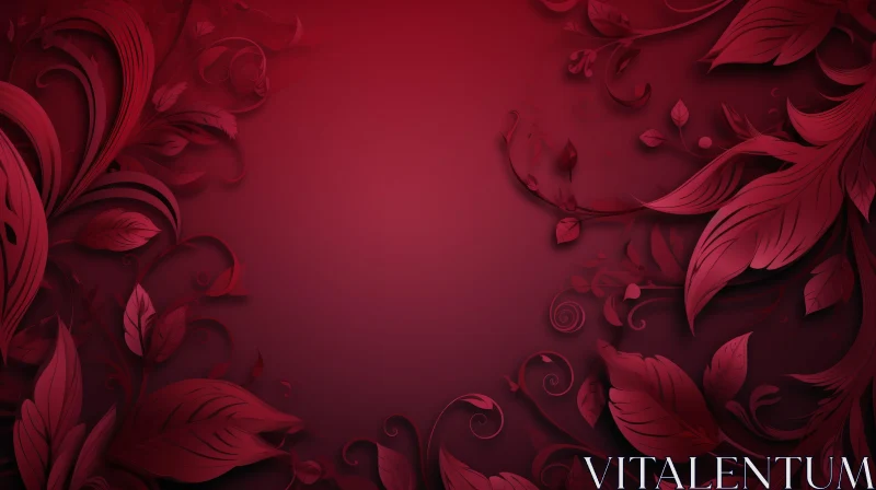 Luxurious Red Floral Background for Digital Projects AI Image