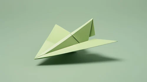 Sage Green Paper Plane 3D Rendering