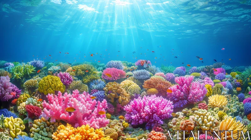AI ART Spectacular Coral Reef Underwater Scene
