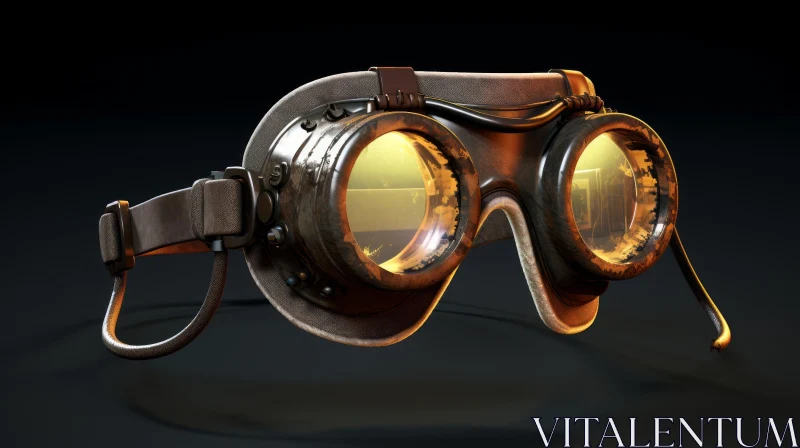AI ART Steampunk Goggles in 3D Rendering
