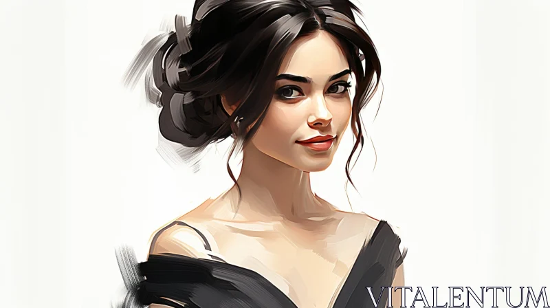 Elegant Young Woman Portrait AI Image