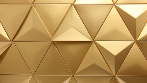 Golden Geometric Pattern - 3D Rendering for Website Background or Texture