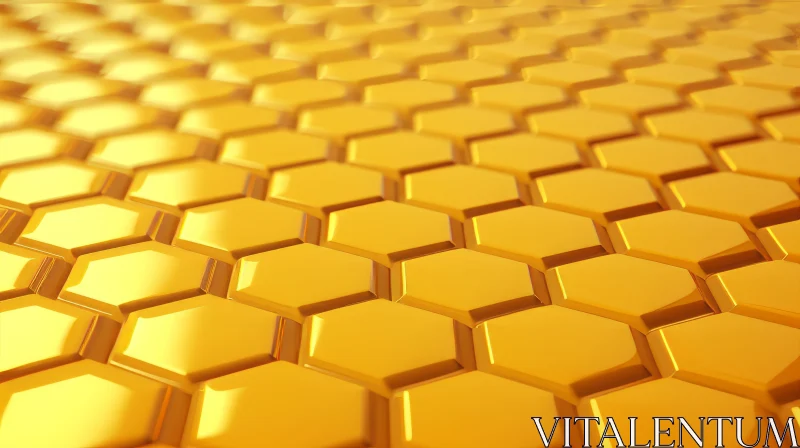 Golden Honeycomb Close-Up AI Image