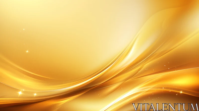 Luxurious Golden Abstract Background with Waves and Sparkles AI Image