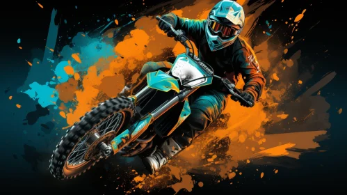 Thrilling Motocross Rider in Action