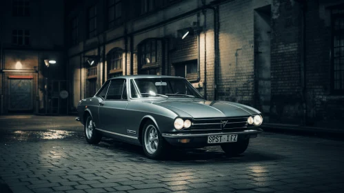 Enigmatic Silver Car in the Night - Captivating Photography