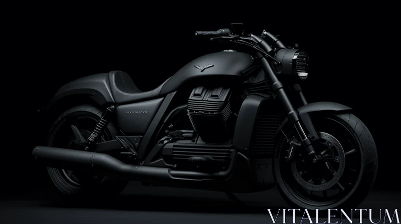 Sleek Black Motorcycle Artwork | Photorealistic Renderings AI Image