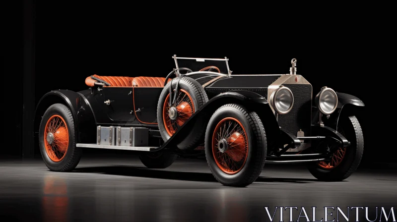 Antique Automobile in Dark Room | Bold Structural Designs AI Image