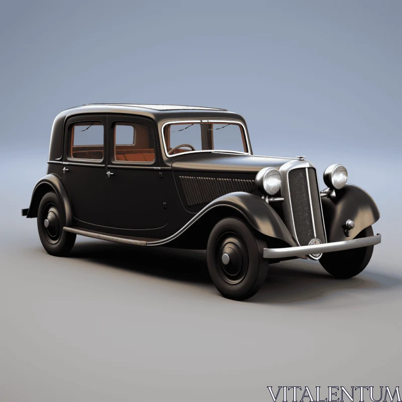 Antique Car on Grey Background | Smooth Surfaces | German Realism AI Image