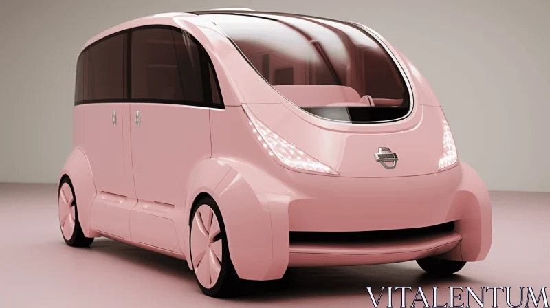 Pink Electric Vehicle: Precise Hyperrealism and Oshare Kei Style AI Image