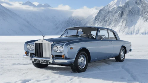 Vintage Rolls Royce in Snowy Mountains | Realistic Rendering