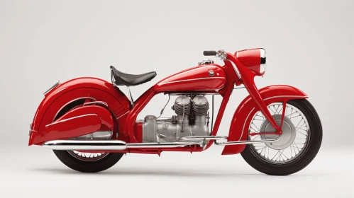 Captivating Vintage Red Motorcycle Artwork