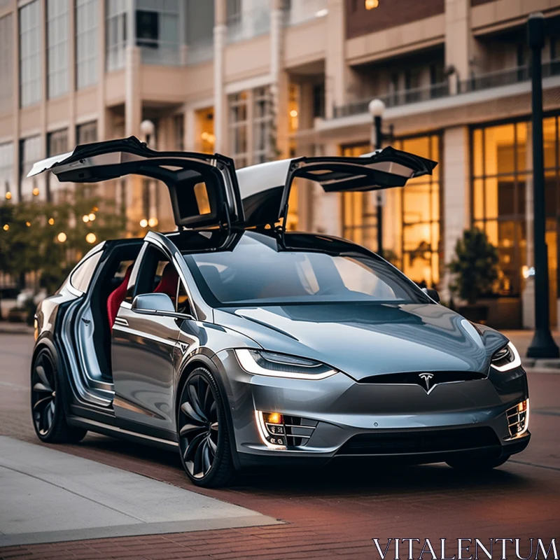 Sleek Tesla Model X in Postmodern Photography Style | Classic American Cars AI Image
