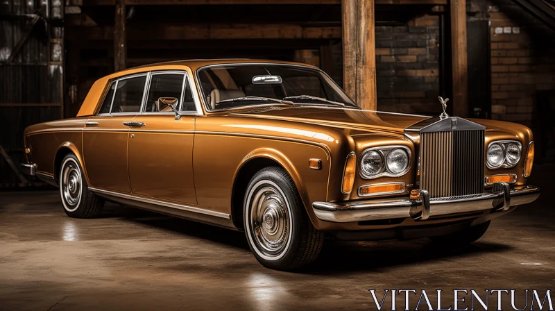 Rare Vintage Rolls Royce Parked in Warehouse | Elegant and Ornate Design AI Image