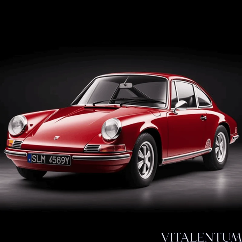 Vintage Porsche 911 Car in Light Red and Dark Maroon | Artistic Capture AI Image