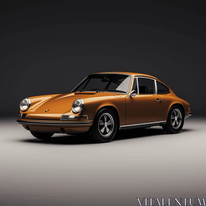 Vintage Porsche Car in a Captivating Light Brown and Light Bronze Style AI Image