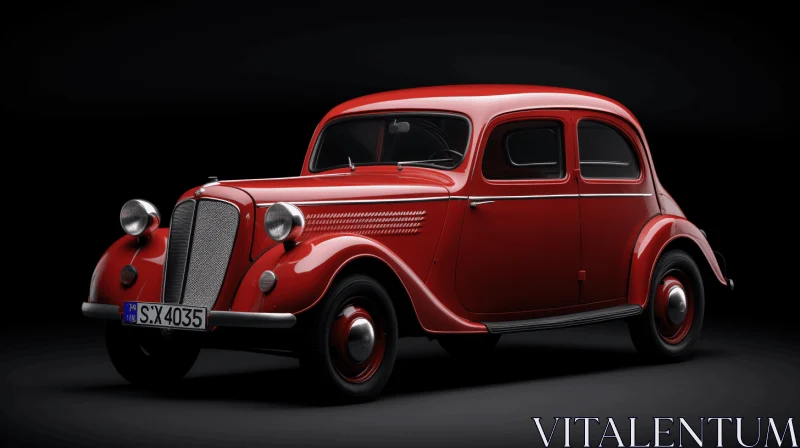 Captivating Red Car Artwork on Dark Background AI Image