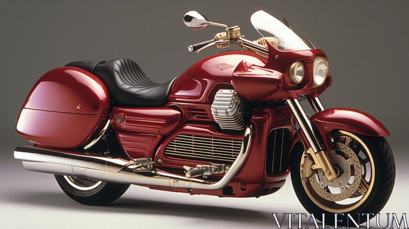 Red Motorcycle in Dark Purple and Light Gold | Fine Lines and Delicate Curves AI Image