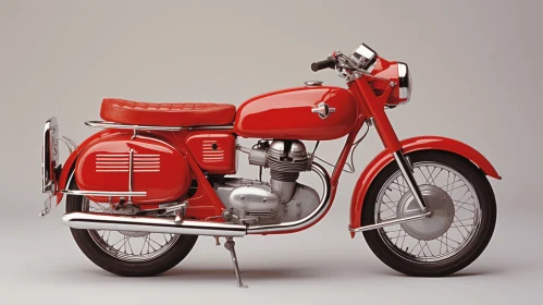 Captivating Red Motorcycle - Minimal Retouching - Mid-Century Modern Design