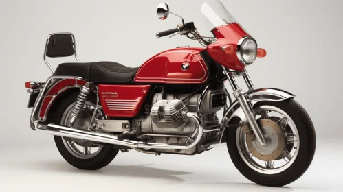Sleek and Curved: Red BMW R 100 Motorcycle Model