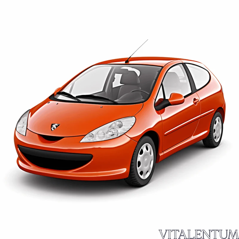Orange Car 3D Render | Minimal Retouching | Creative Commons AI Image