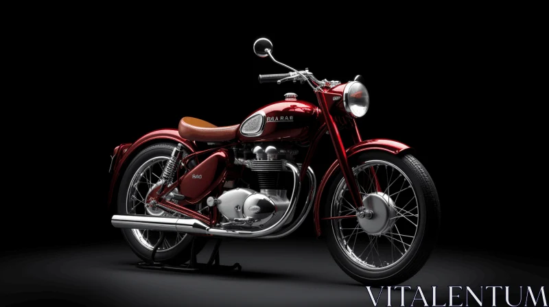 Vintage Motorcycle in Photorealistic Rendering Style AI Image
