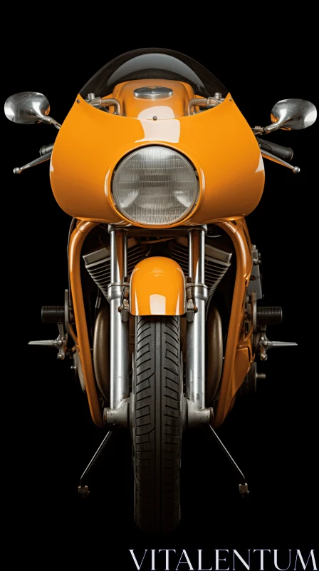 Intricate Orange Motorcycle on Dark Background | Viennese Secession Style AI Image