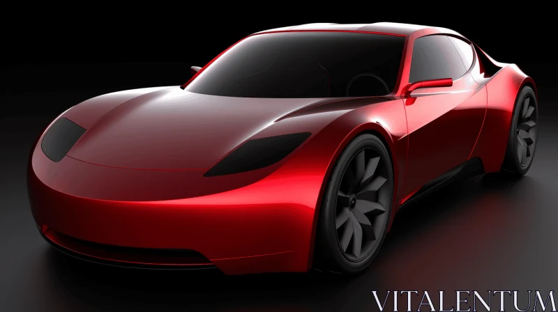 Red Futuristic Electric Car | Concept Art | Velvia AI Image
