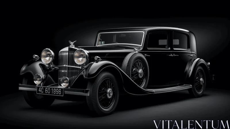 Captivating Art Deco Black Car Against Dark Background | 8k Resolution AI Image