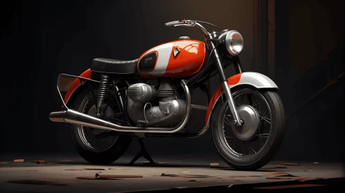 Modern Vintage Motorbike in Empty Room | Zbrush Art