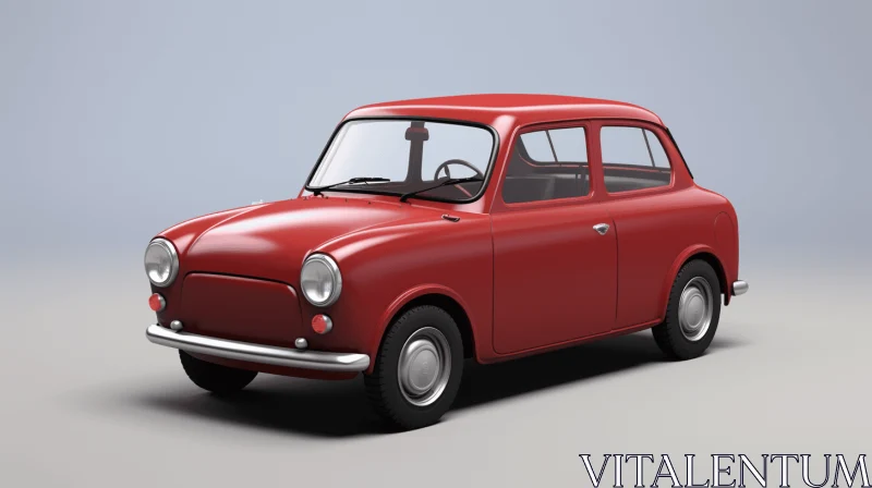 Retro Design Red Vintage Car | Realistic Renderings | 3D Render AI Image