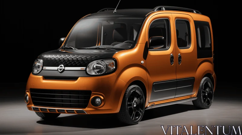 Futuristic Van and Crossover on Orange Background - Contemporary Art AI Image