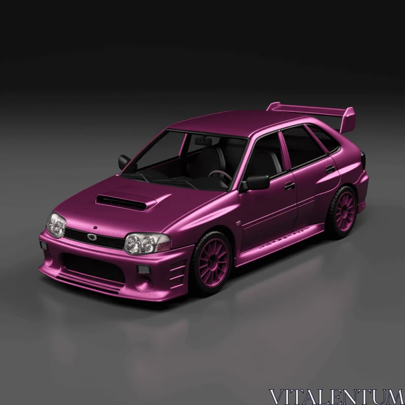 Purple Subaru WRX Model on Gray Background | Baroque Fusion Style AI Image
