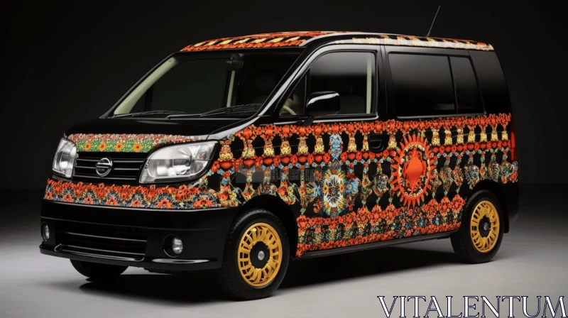 Exquisite Van Design Inspired by Mughal and Aztec Art AI Image