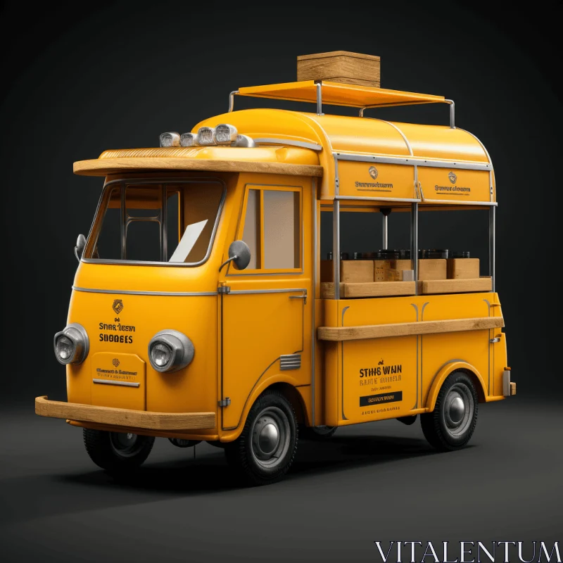 Captivating Image of an Old Yellow Food Truck with Timeless Elegance AI Image