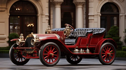Vintage Car in Front of Elegant Building | Detailed and Luxurious