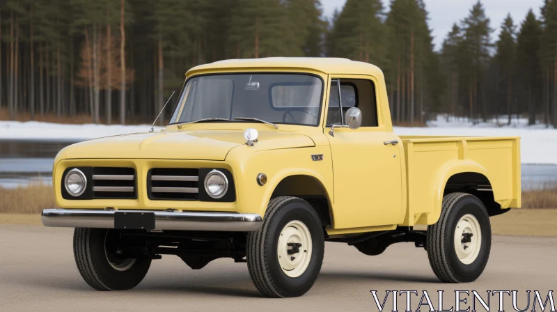 Yellow Pickup Truck in Soviet Avant-Garde Style | Exquisite Detailing | 32k UHD AI Image
