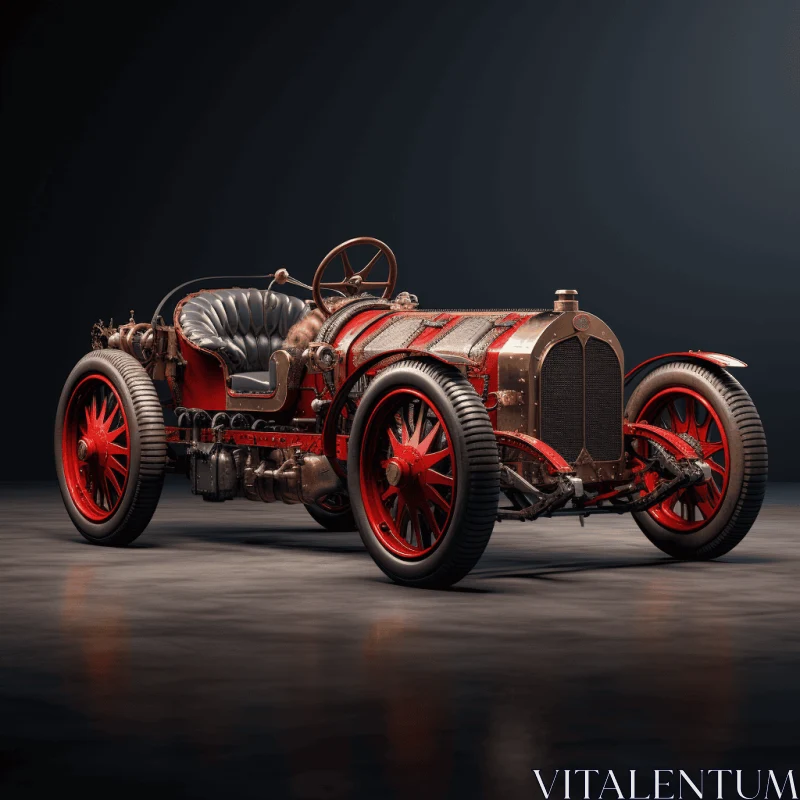 Captivating Old Racing Car on Dark Background | Vintage Beauty AI Image