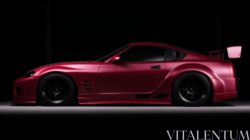 Dark Red Sports Car: Japanese-inspired Elegance and Power AI Image