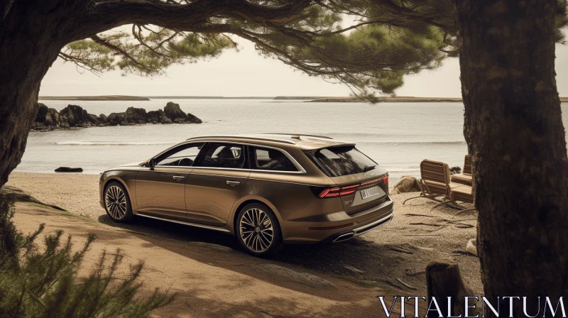 Discover the Alluring 2021 Audi A6 ES in a Coastal Setting AI Image