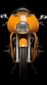 Intricate Orange Motorcycle on Dark Background | Viennese Secession Style