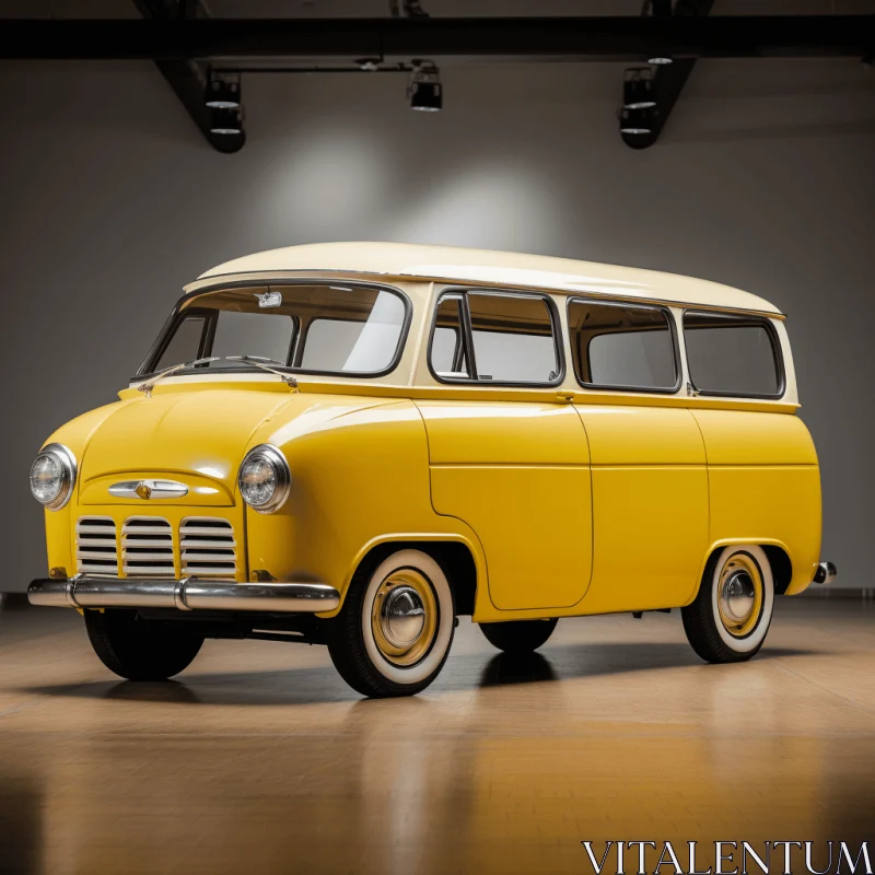 Captivating Yellow Van - Unpolished Authenticity and Nostalgia AI Image