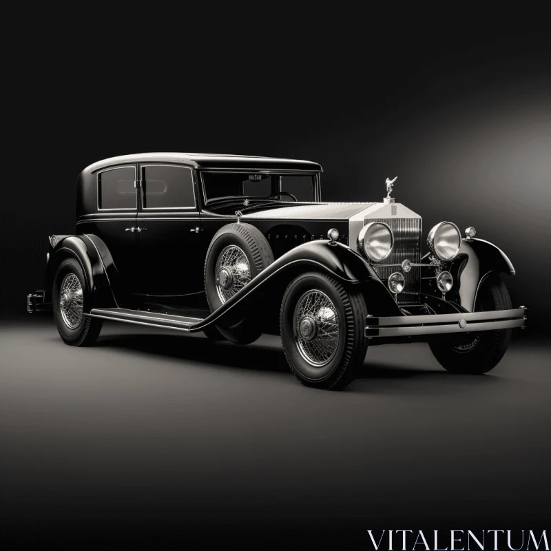Antique Car on Black Background: Ambient Occlusion and Aristocracy AI Image
