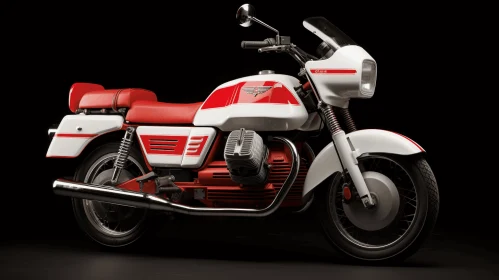 Captivating Red and White Motorcycle on Black Background