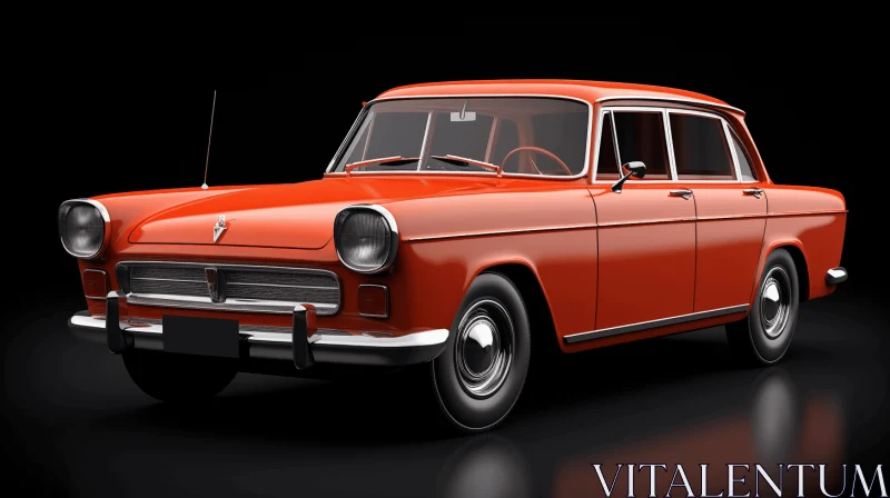 Old Red Car with Danish Design | Realistic and Hyper-Detailed Rendering AI Image