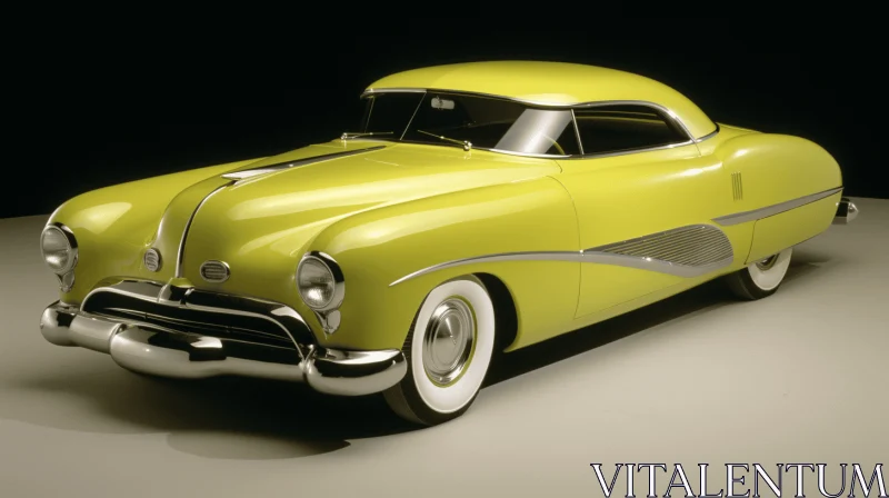 Vintage Yellow Car - Realistic and Hyper-Detailed Renderings AI Image