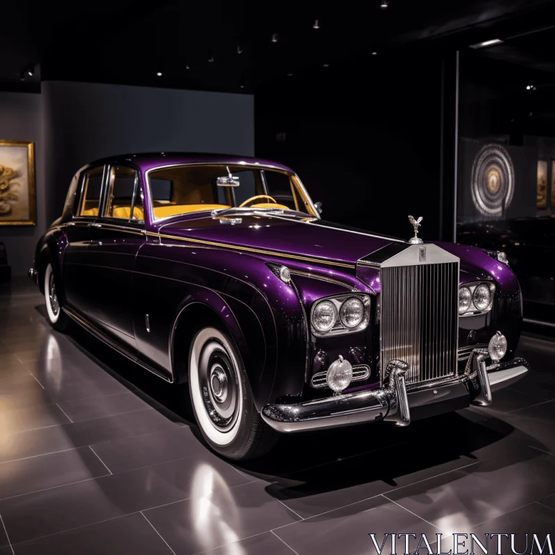 Vintage Purple Rolls Royce - Exuding Elegance and Mystery AI Image