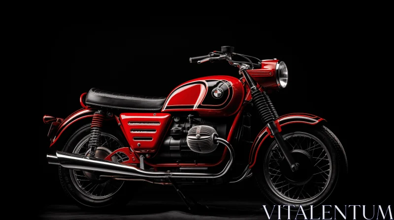 Captivating Red Motorcycle: German Modernism Inspired AI Image
